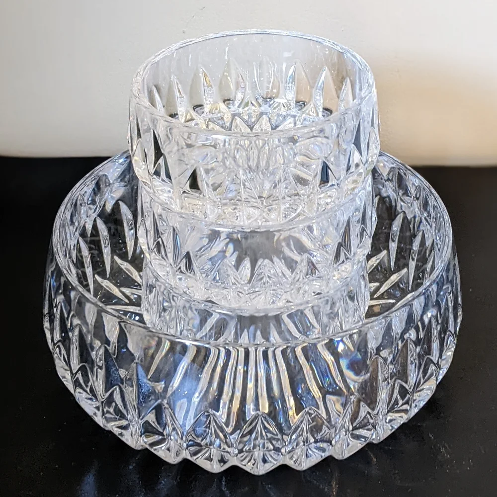 4PC Gorham West Germany Nachtmann ALTHEA Lead Crystal Bowl Set